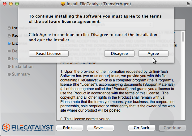 Install Wizard Step 3b - License Agreement
